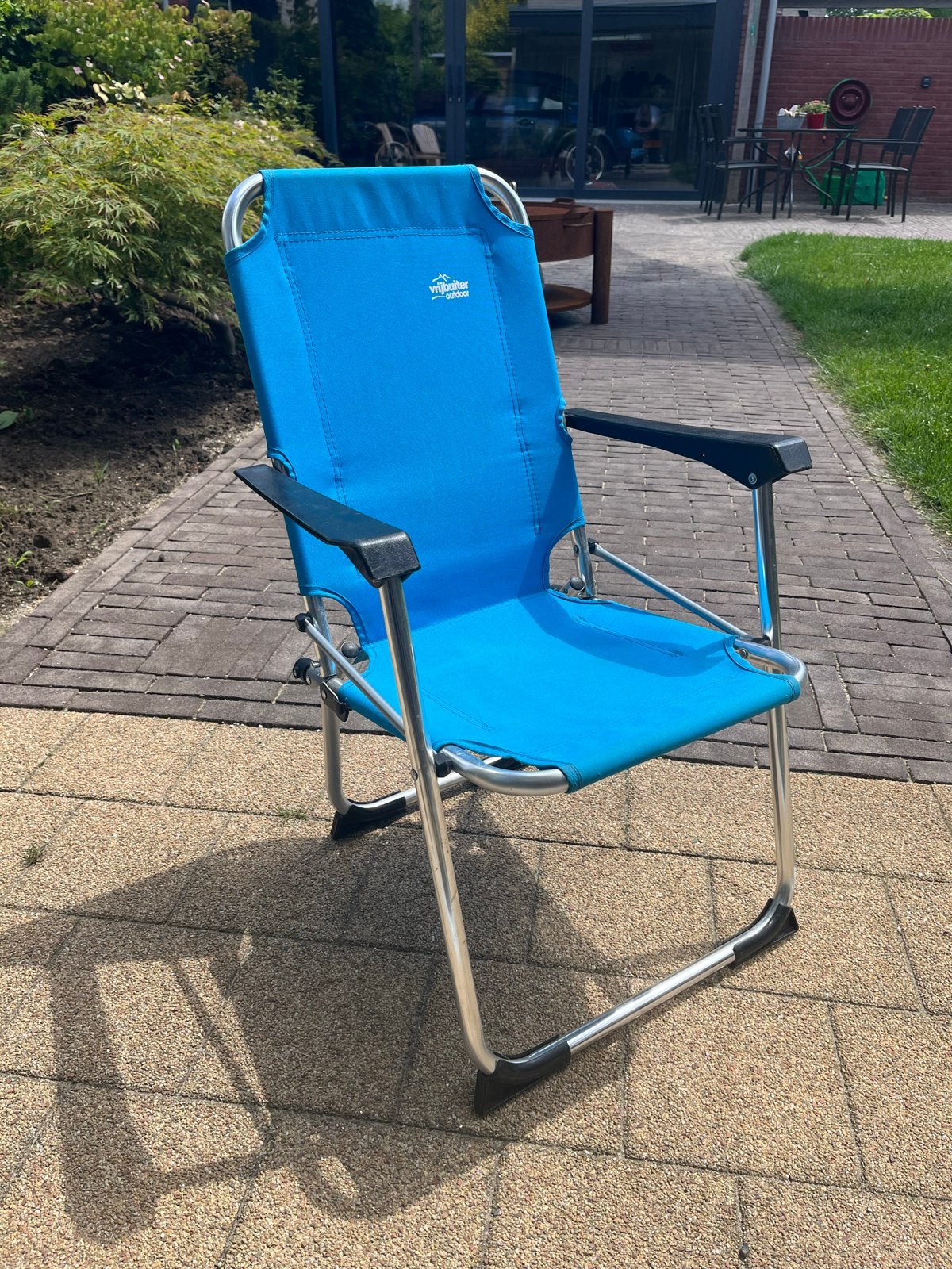 Blauwe kinder campingstoel, Caravans en Kamperen, Kampeermeubelen, Ophalen of Verzenden, Gebruikt, Campingstoel