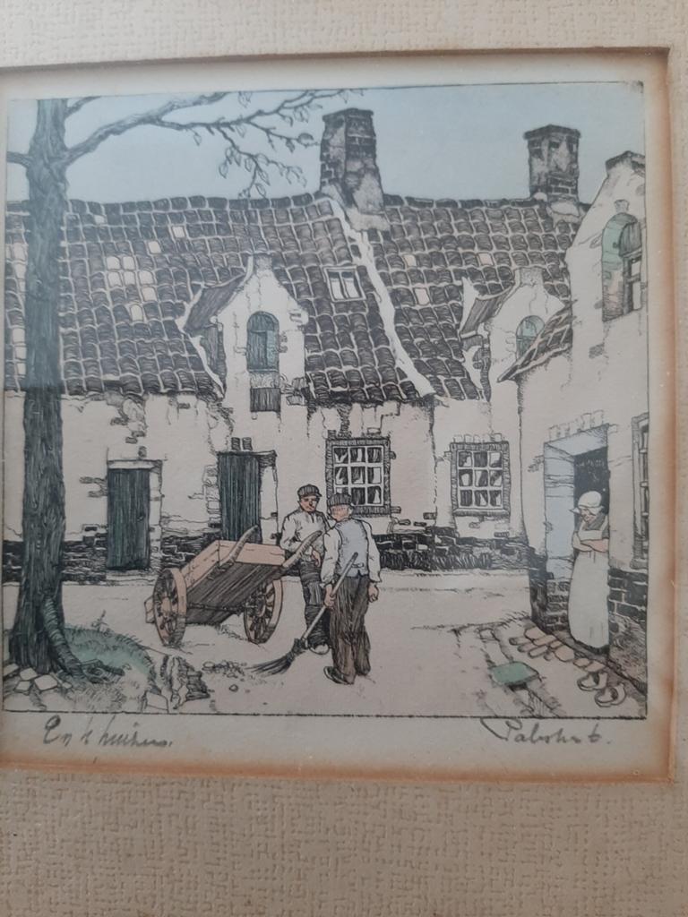 Oude tekening Enkhuizen, Ophalen of Verzenden
