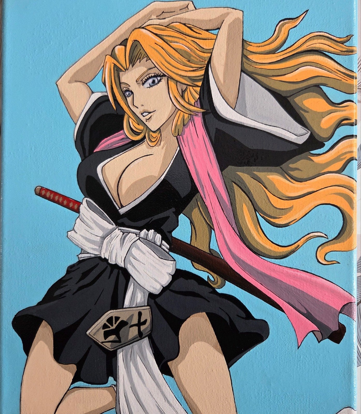 Handgemaakte Anime Fan-Art op canvas op aanvraag, Antiek en Kunst, Kunst | Tekeningen en Foto's, Ophalen