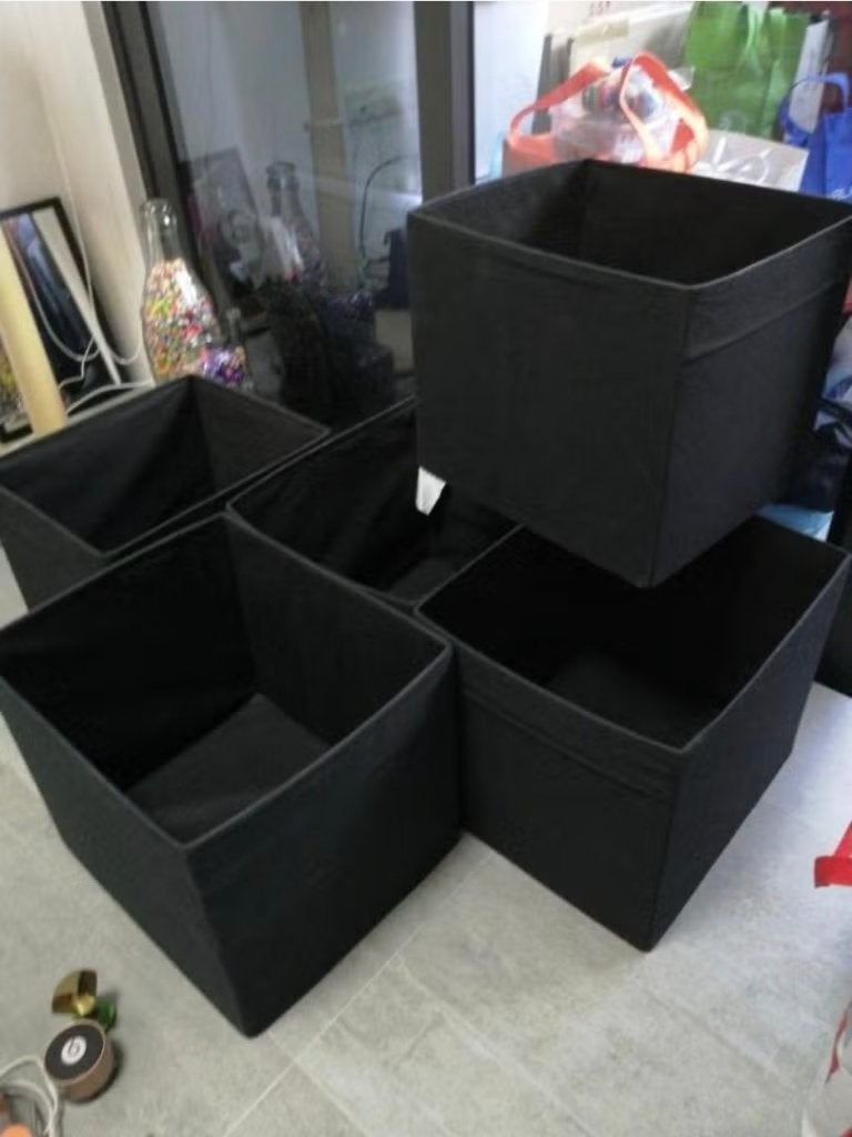 24x Drona manden bakken zwart & beige Ikea, Overige materialen, Mand, Vierkant, Ophalen of Verzenden