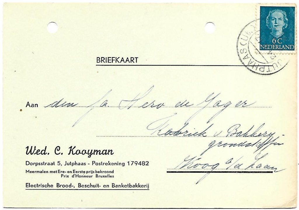 Jutphaas Nieuwegein, Verzamelen, Ophalen of Verzenden, 1940 tot 1960, Gelopen, Utrecht