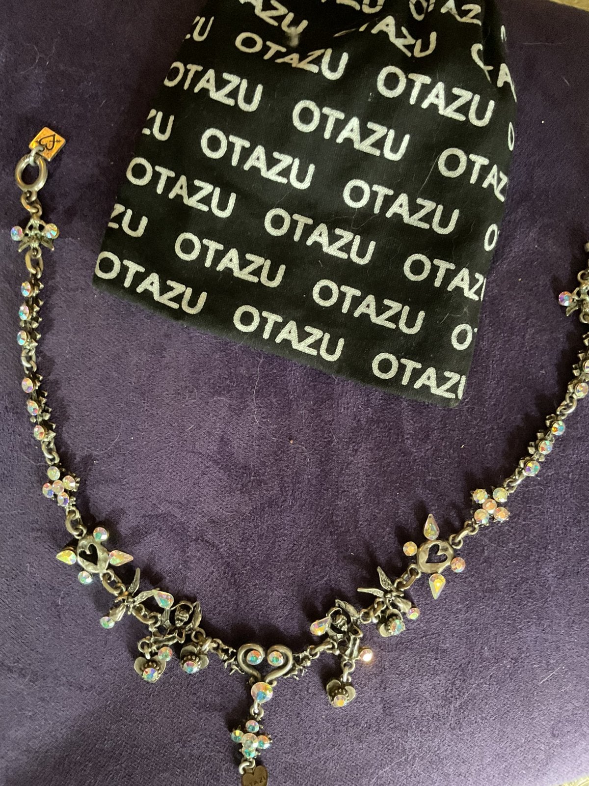 Otazu ketting met. Prachtge kristallen en hartjes, Met kristal, Overige materialen, Ophalen of Verzenden, Zo goed als nieuw
