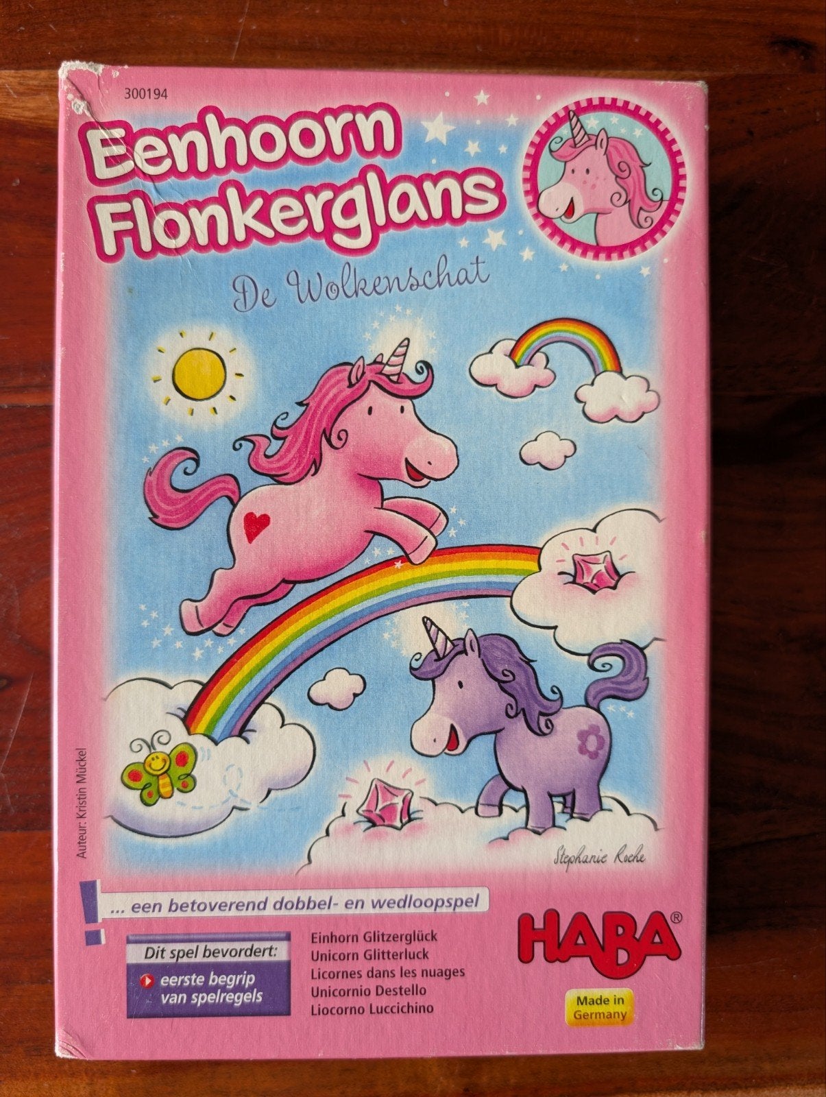 HABA Eenhoorn Flonkerglans bordspel, Een of twee spelers, Ophalen of Verzenden, Gebruikt, HABA