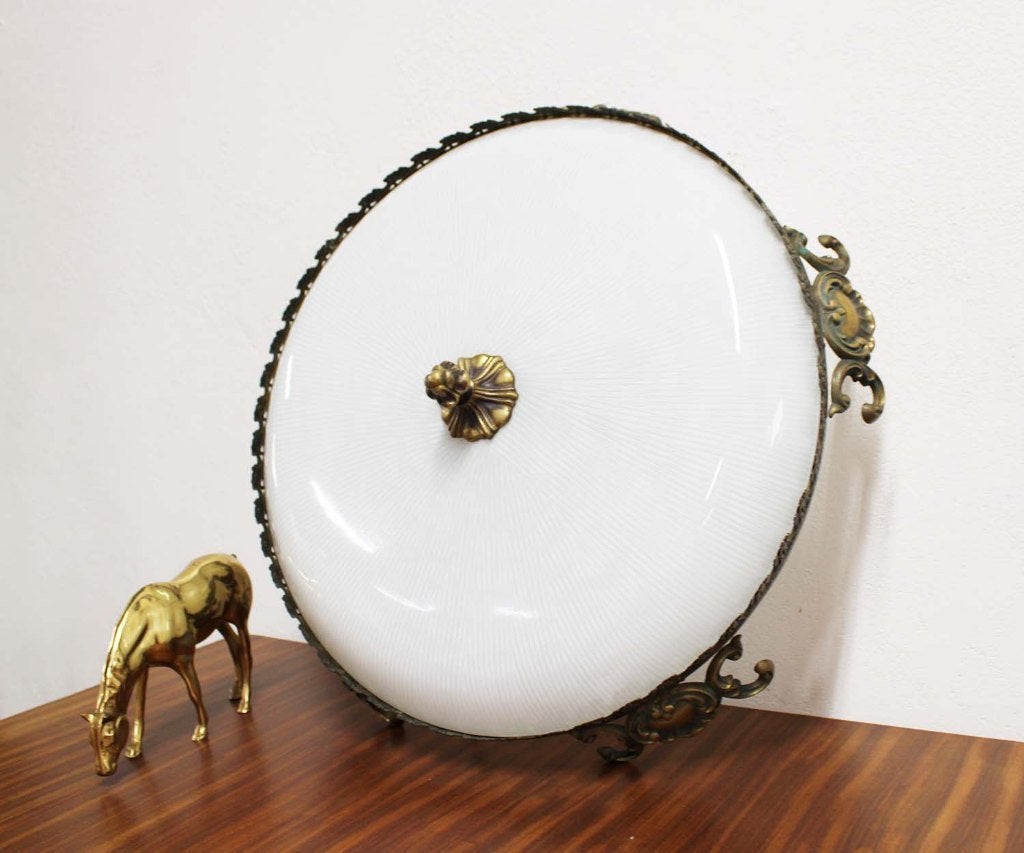 Grote antieke plafonniere. Art Deco vintage plafond lamp, Huis en Inrichting, Ophalen, O, Meerkleurig, O