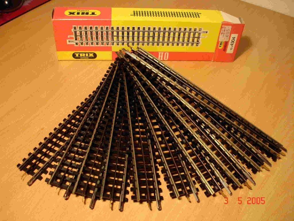 Trix Express  rails nieuw zilver vol profiel recht, Gebruikt, Gelijkstroom, Trix, Rails