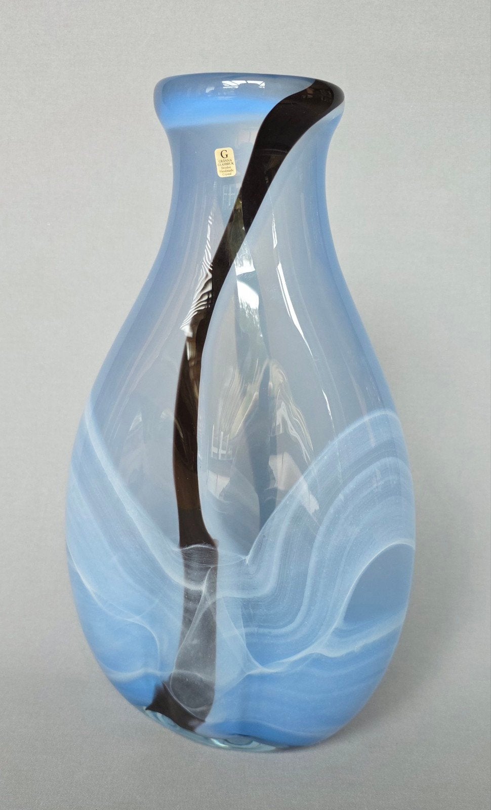 Gränna Glasbruk Mondgeblazen Studioglas Vaas - Zweden H 35cm, Ophalen of Verzenden