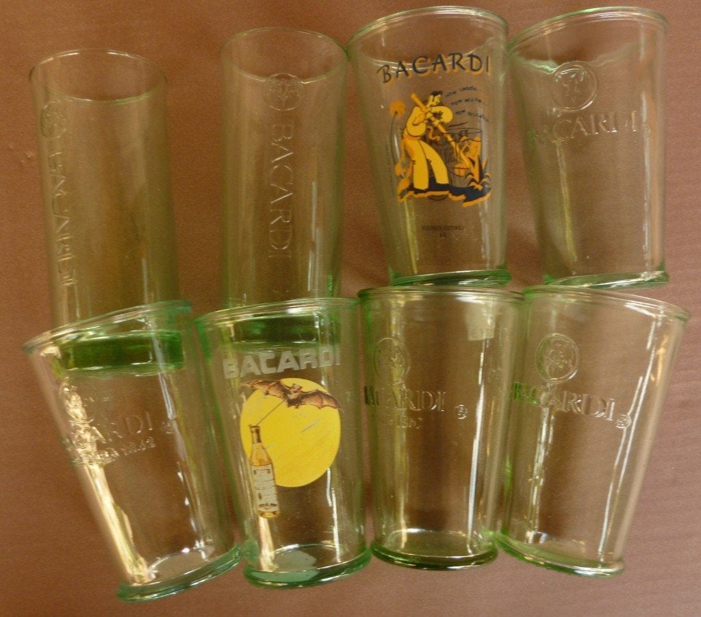 Verzameling BACARDI glazen 8 stuks in 1 koop svp, Ophalen of Verzenden, Gebruikt, Gebruiksvoorwerp