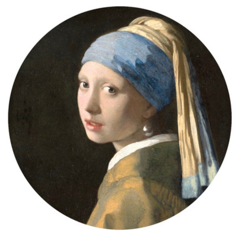 Meisje met de parel canvas rond, Ophalen, 75 tot 100 cm, Schilderij