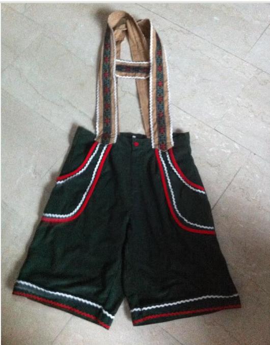 Carnaval heren beierse hose broek mt 50 groen/beige, Maat 48/50 (M), Ophalen of Verzenden, Kleding, Overige thema's