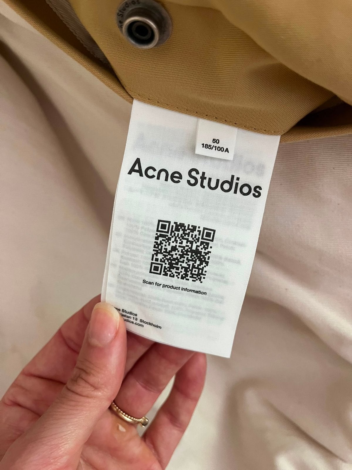 Acne Studios Worker Jacket Beige Maat 50, Kleding | Heren, Jassen | Zomer, Ophalen of Verzenden, Zo goed als nieuw, Beige