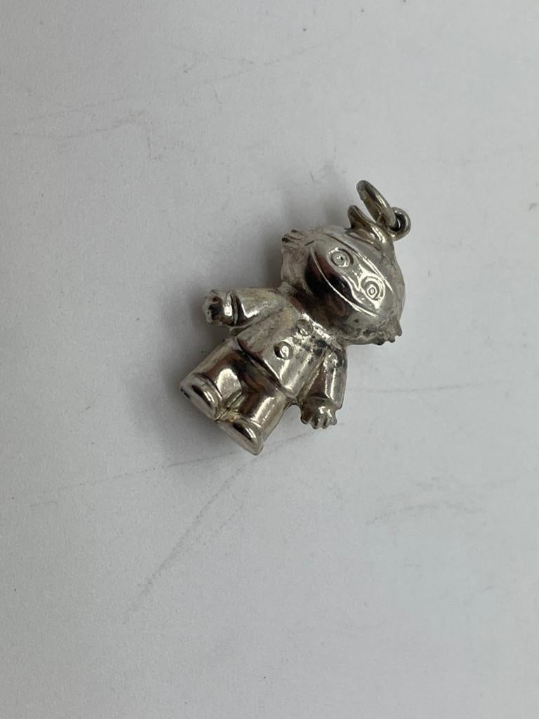 D996 Prachtige zilveren hanger jongentje, Sieraden, Tassen en Uiterlijk, Antieke sieraden, Ophalen of Verzenden, Zilver, Hanger