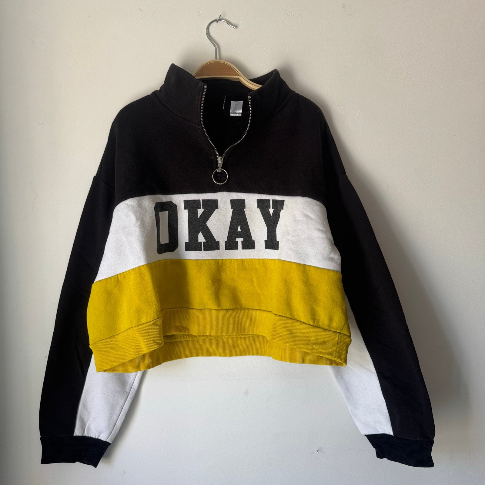 H&M Divided Cropped Trui met Rits - Maat L, Ophalen of Verzenden, Gedragen, Maat 42/44 (L), Zwart
