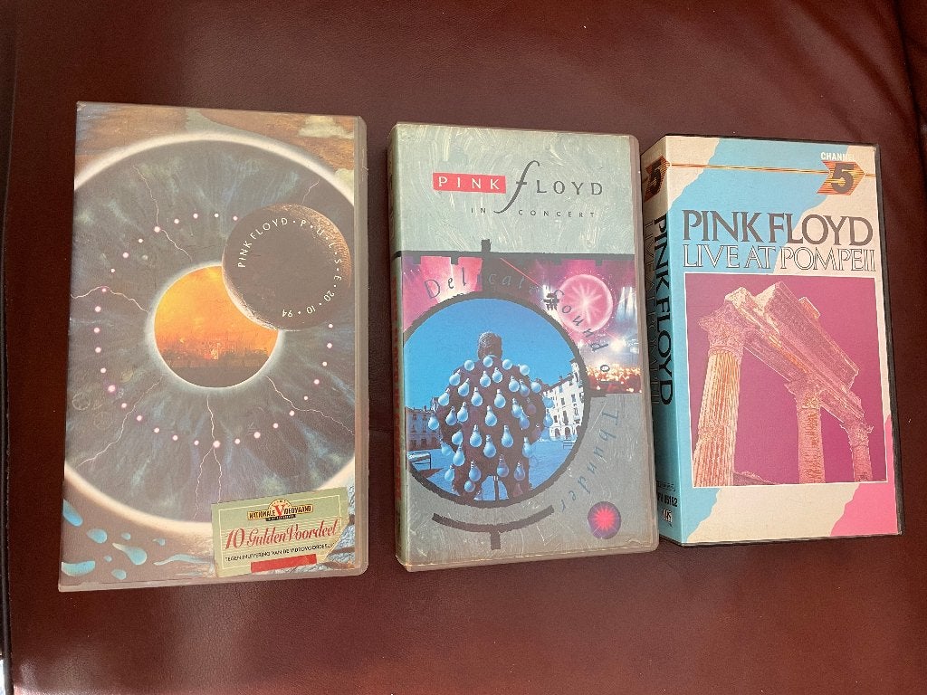 3 Pink Floyd VHS videobanden - concerten Pink Floyd, Gebruikt, Verzenden, Alle leeftijden, Muziek en Concerten