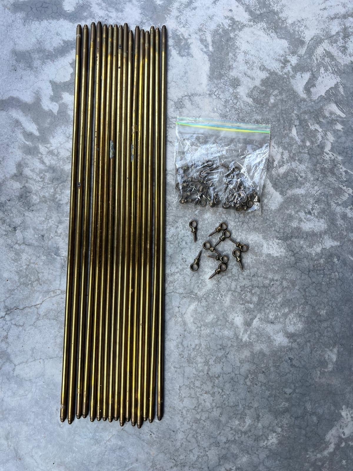 16 Koperen/Messing Traploperroedes - 69 cm, Gebruikt, Ophalen of Verzenden, Klassiek, Goud