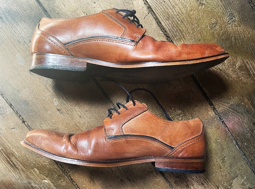 LEREN BERKELMAN SCHOENEN MAAT 43 ADAM OUD WEST, Ophalen, Bruin