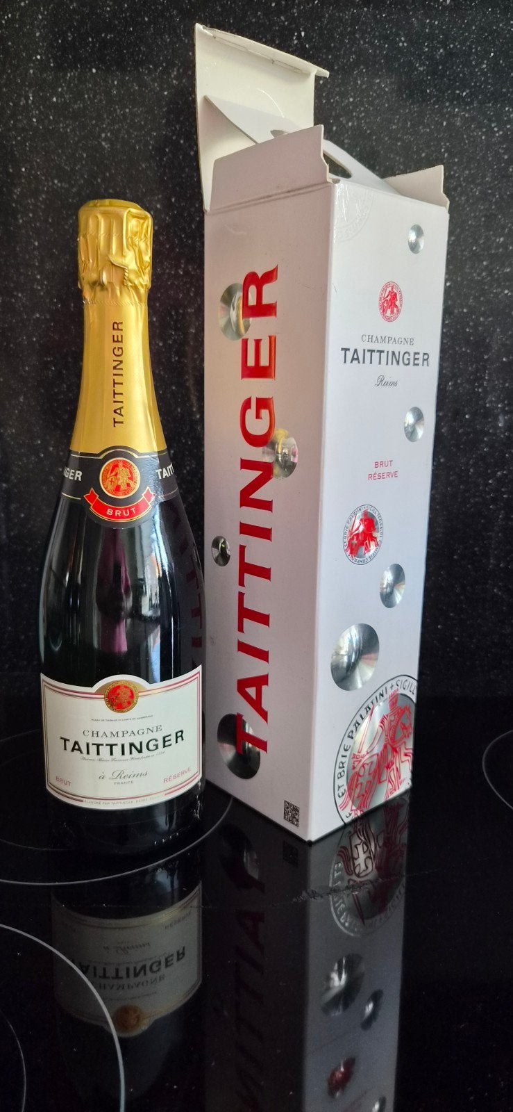 Taittinger Brut Réserve Champagne in geschenkverpakking, Frankrijk, Nieuw, Ophalen of Verzenden, Champagne