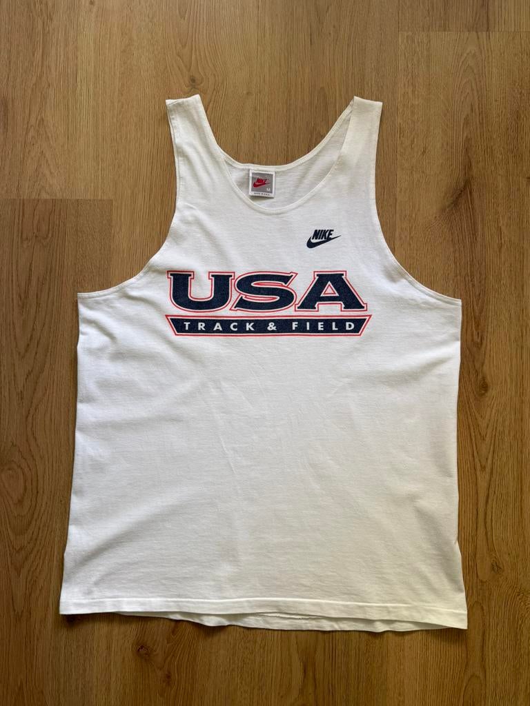 Nike USA Track & Field Vintage 90’s Tank Top Wit - M, Ophalen of Verzenden, Gedragen, Maat 48/50 (M), Wit
