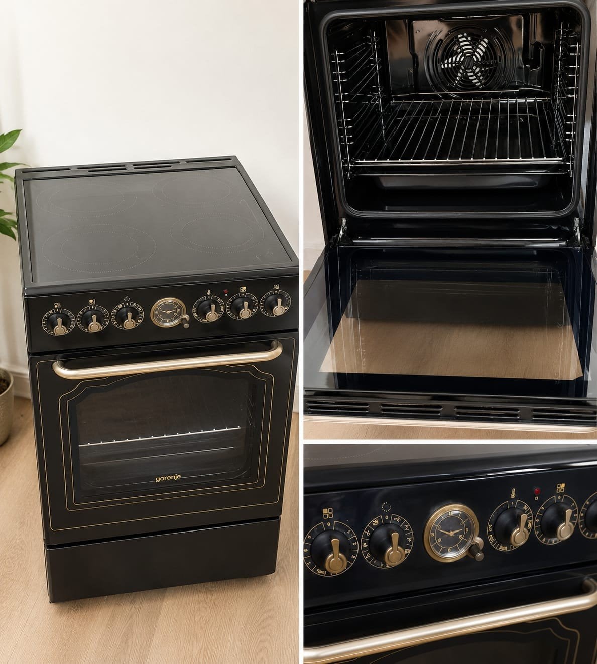 Gorenje Fornuis met Keramische Kookplaat en Oven, Hete lucht, 60 cm of meer, Keramisch, Zo goed als nieuw