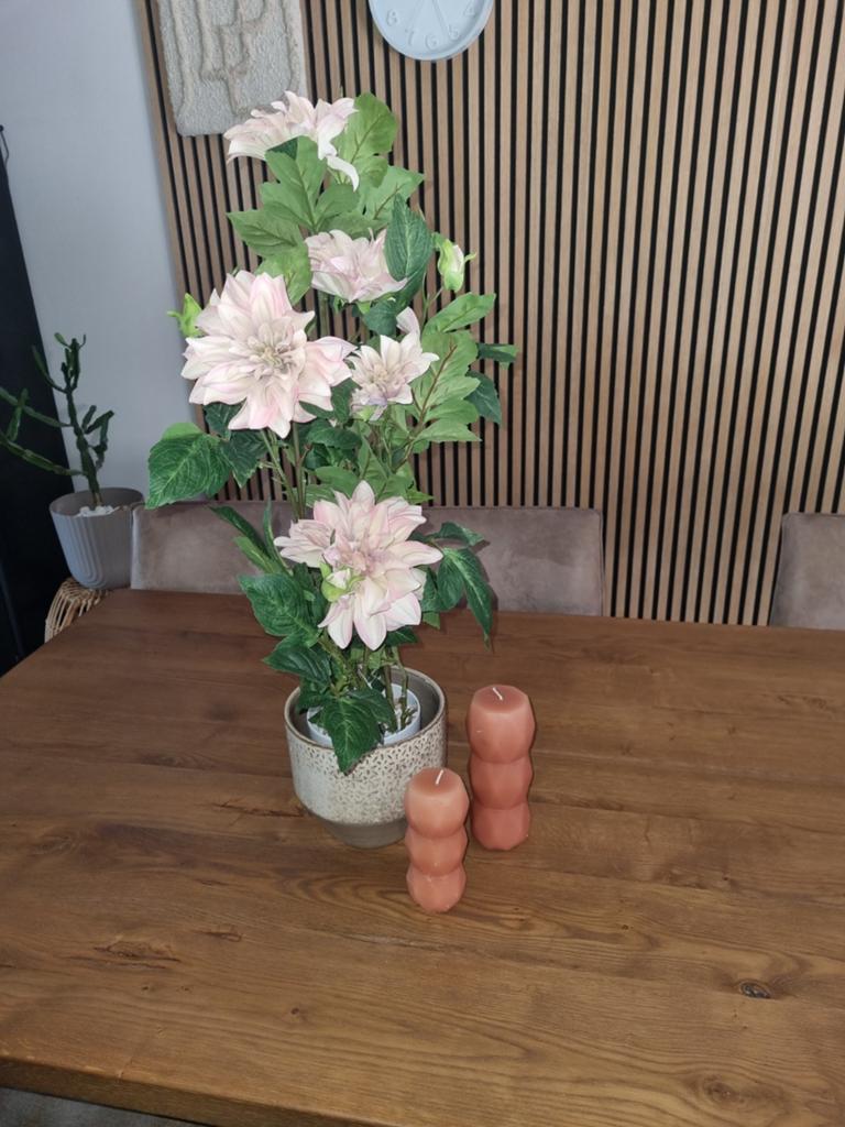 Nieuwe kunst Dahlia incl pot en 2 kaarsen €35, Ophalen of Verzenden, Nieuw