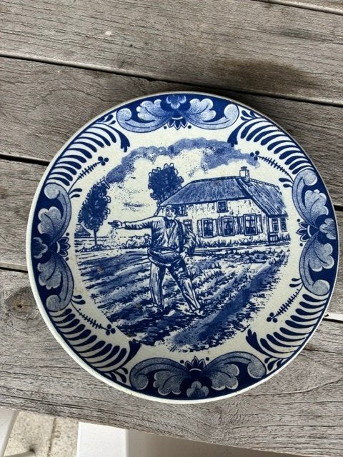 Delfts blauw herdenkingsbord C.A.V. Heesch-Vinkel, Ophalen of Verzenden