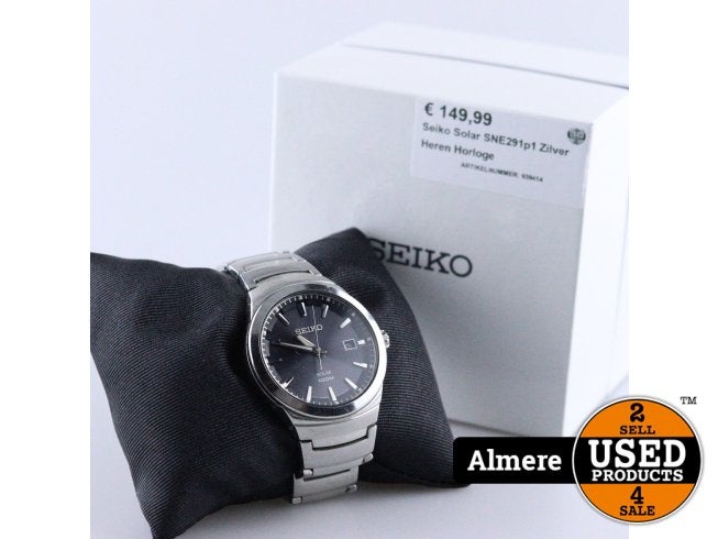 Seiko Solar SNE291p1 Zilver Heren Horloge, Seiko, Gebruikt, Support@seiko.com, 5-11, Akasaka 2-chome
Minato-ku, Tokyo 107-0052
Japan