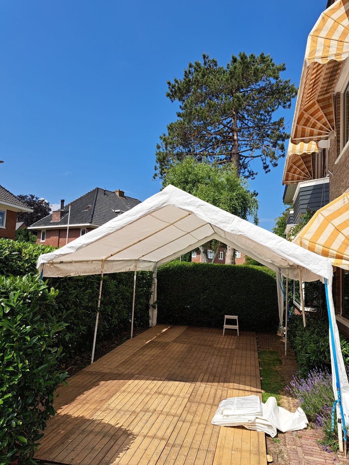 Nieuw Partytent dak 6x3m PE 200gr - Nokhoogte 3.20m, Ophalen, Partytent, Minder dan 4 meter, Nieuw