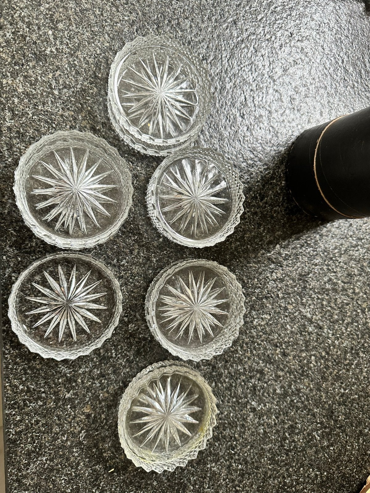 Vintage Glazen Onderzetters van Leerdam (6 stuks), Ophalen of Verzenden