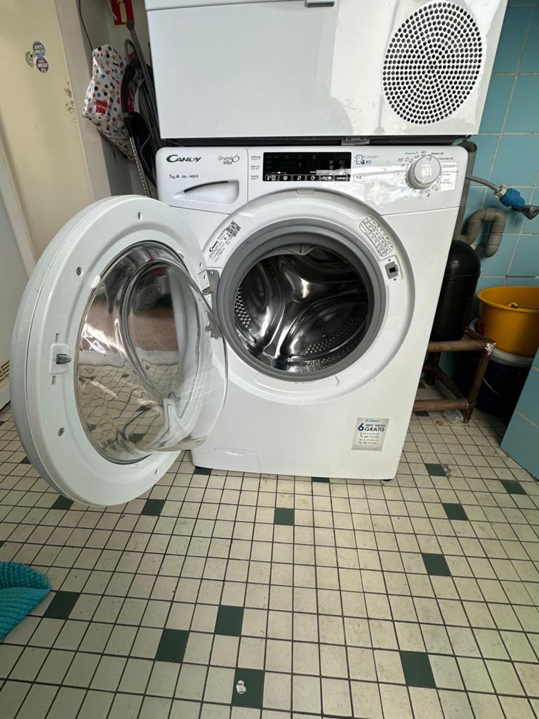 Candy GrandÓ Vita wasmachine, Witgoed en Apparatuur, Wasmachines, Gebruikt, 6 tot 8 kg, 85 tot 90 cm, 1200 tot 1600 toeren, Ophalen