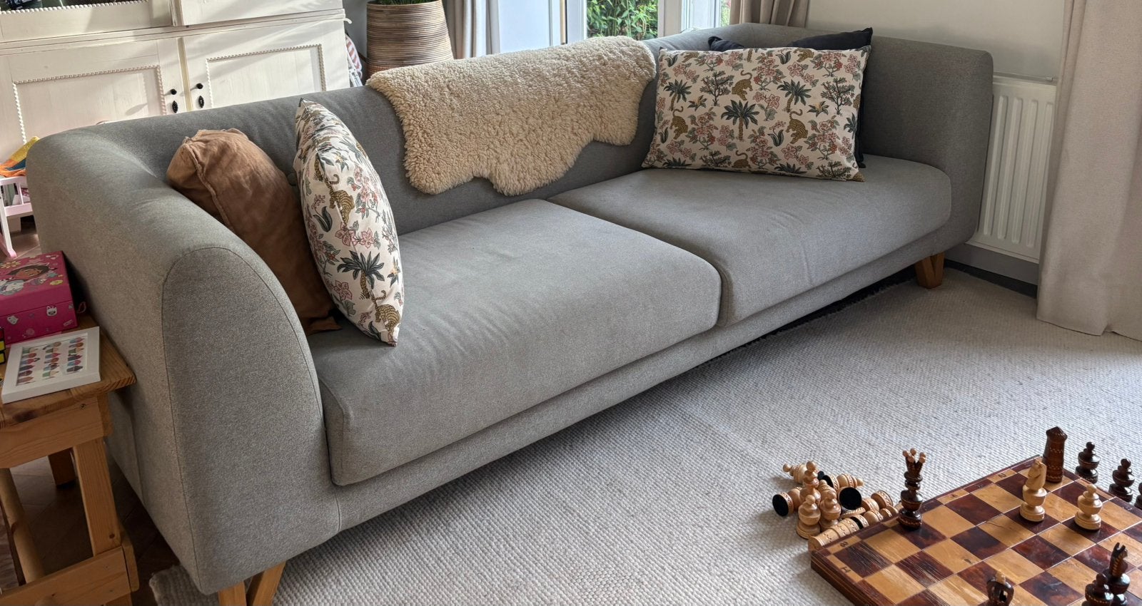 Sofacompany bank & hocker, Driepersoons, 75 tot 100 cm, Ophalen of Verzenden, Zo goed als nieuw