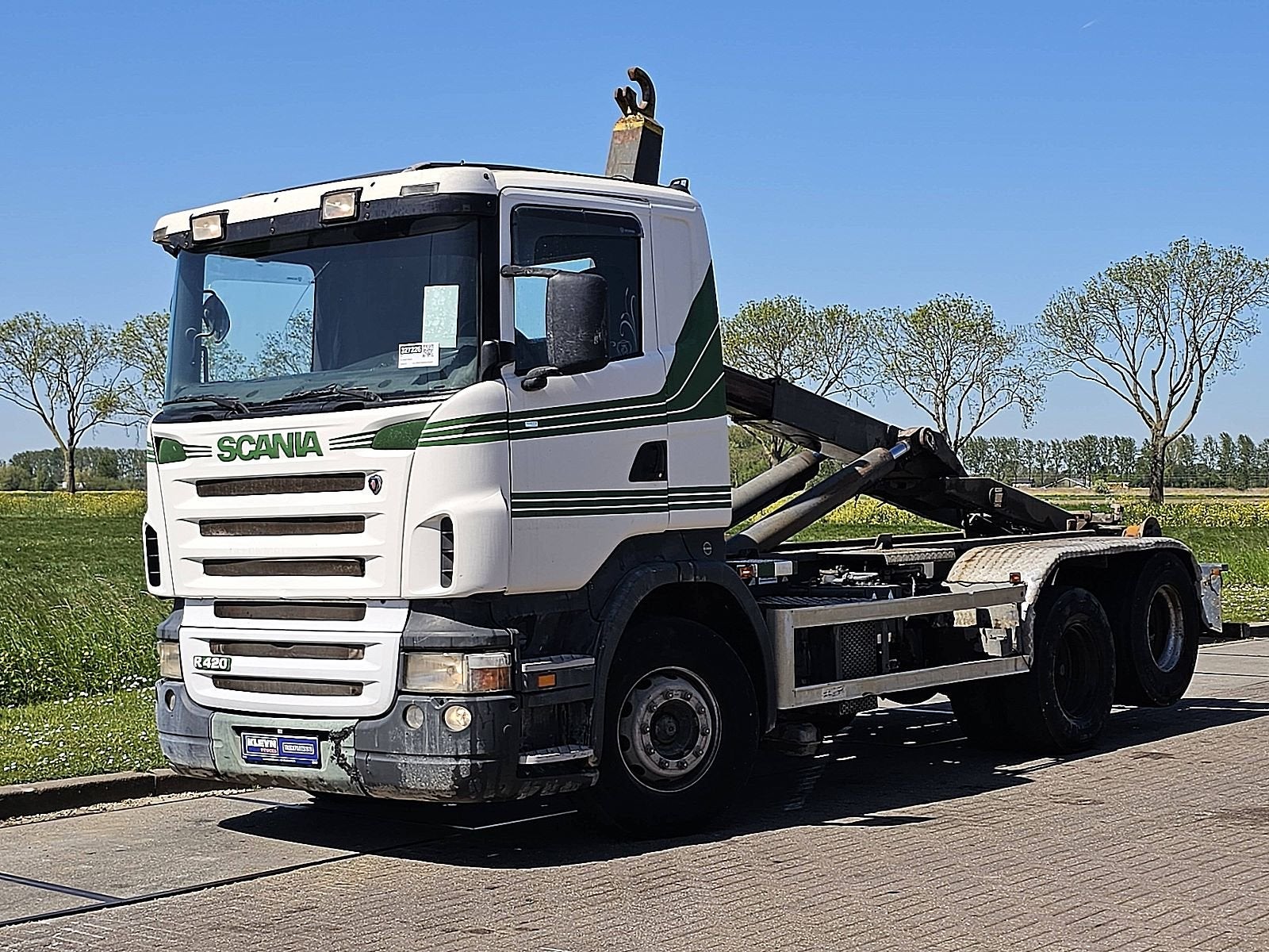 SCANIA R420 6x2 full steel man., Auto's, Scania, Wit, Bedrijf, 420 pk