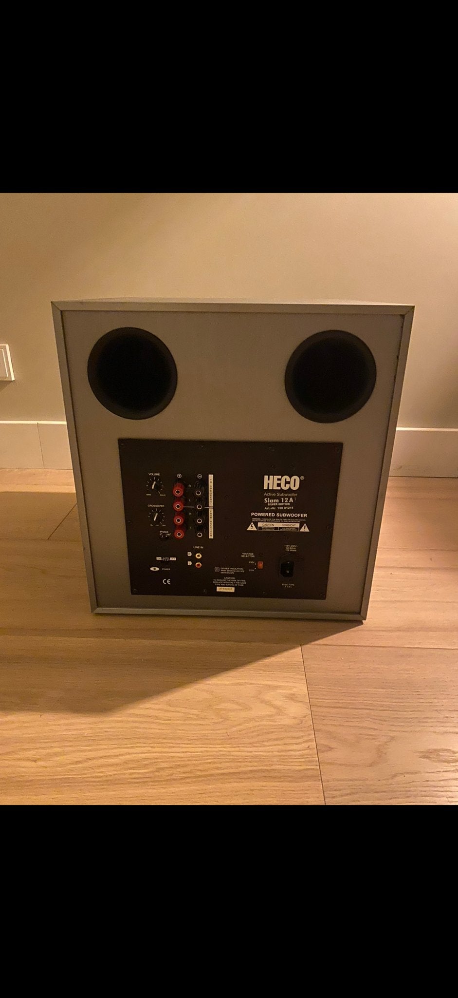 Heco slam12A  Subwoofer - Krachtige Bass voor Thuisbioscoop, Gebruikt, Subwoofer, Basreflex, Minder dan 60 watt