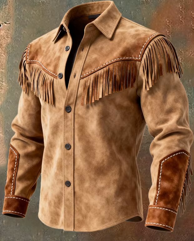 Heren beige cowboy overhemd, Verzenden, Nieuw, Beige, Overige halswijdtes