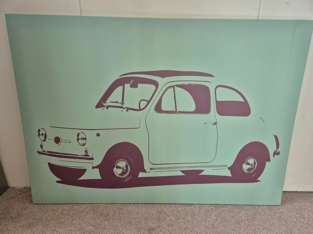 Fiat canvas doek / schilderij, Ophalen, Gebruikt, Schilderij, 75 cm of meer