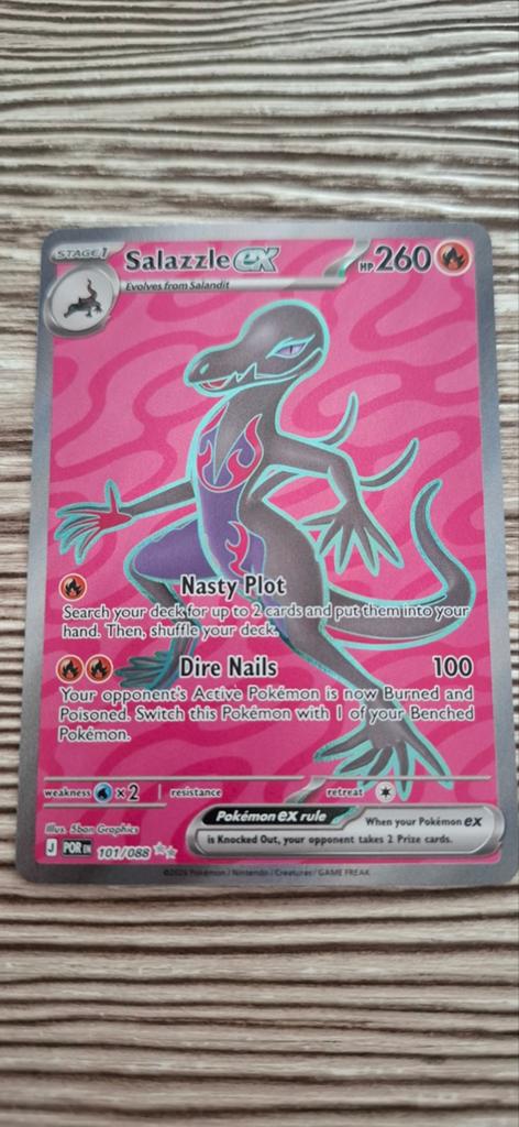 Pokémon Salazzle GX 101/088 Full Art Kaart, Ophalen of Verzenden, Zo goed als nieuw, Losse kaart, Foil