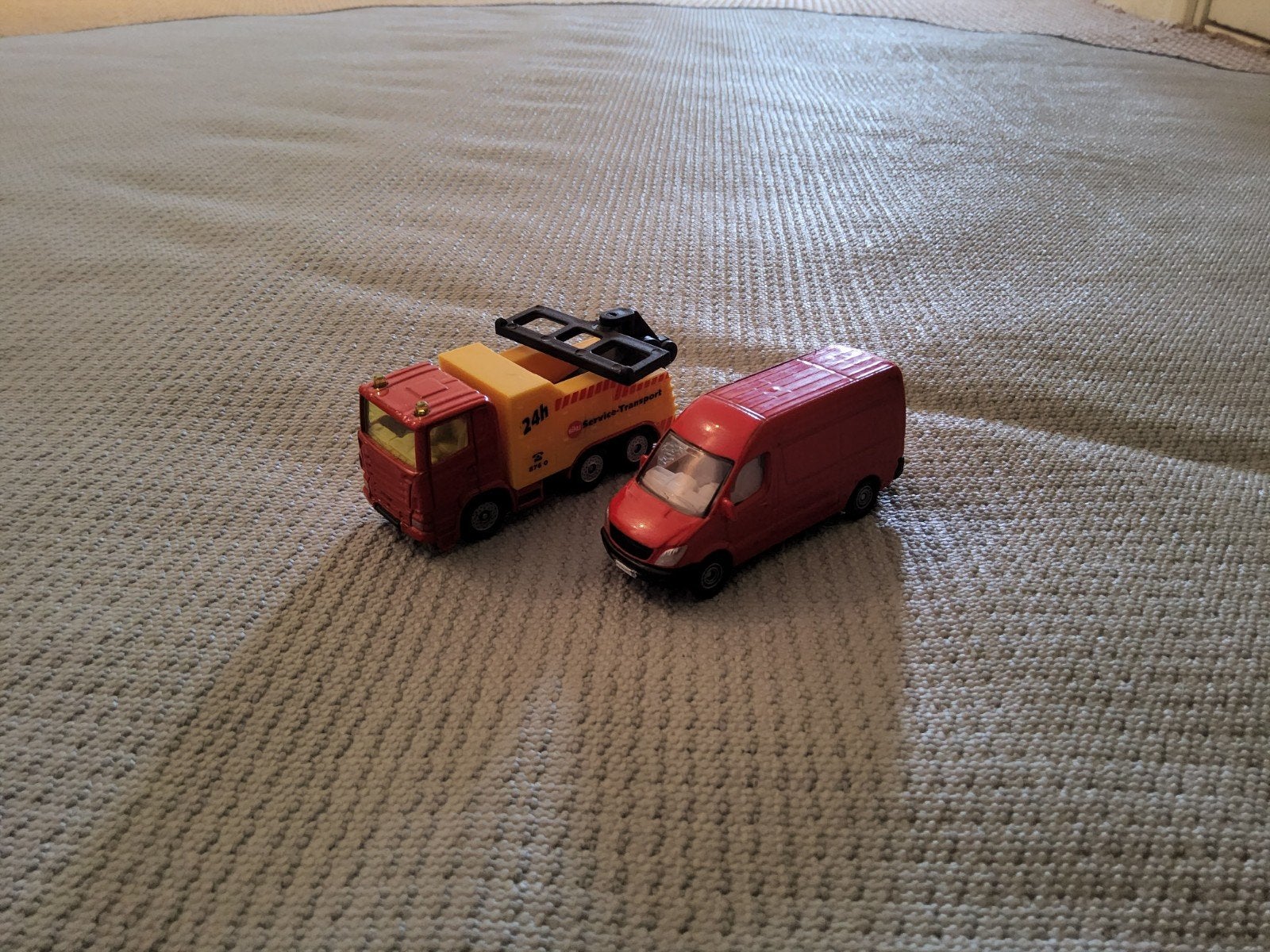 SIKU SLEEPWAGEN SIKU MET BUSJE 1667, Ophalen of Verzenden, Gebruikt, Bus of Vrachtwagen, SIKU