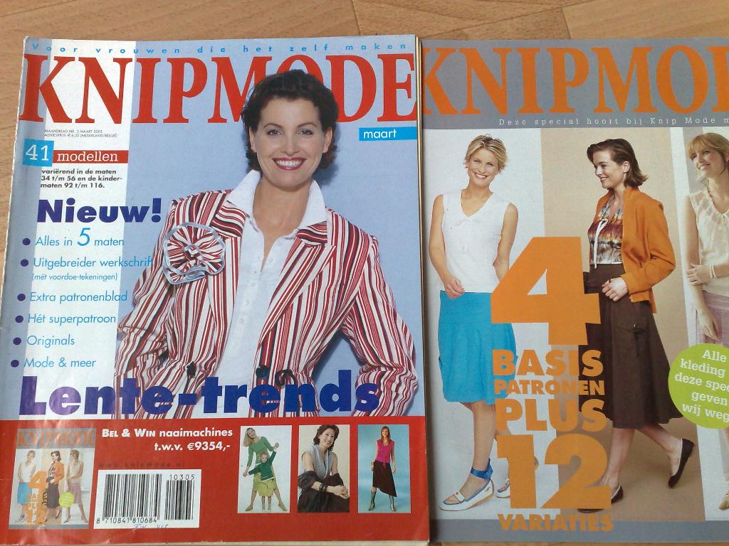 Knipmode maart 2005 , met extra bijlage basis patronen, Verzenden, Zo goed als nieuw, Vrouw, Knipmode