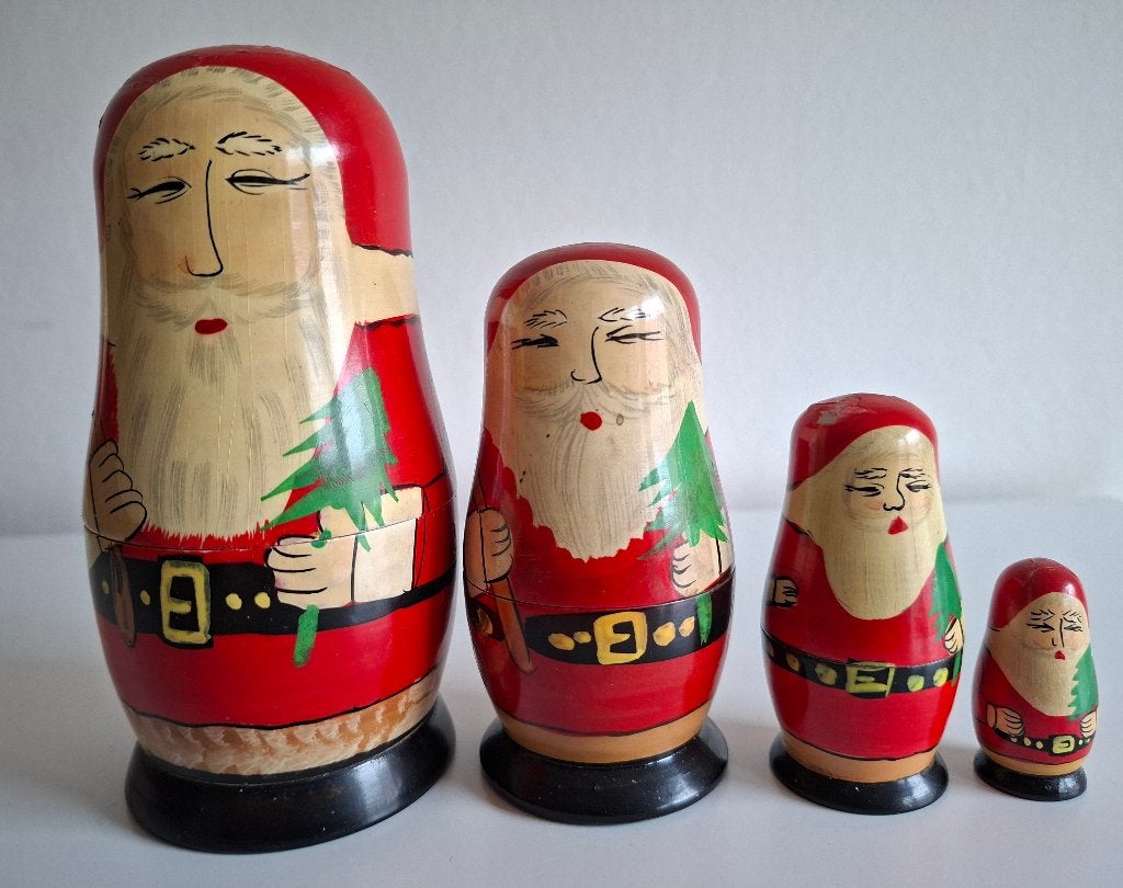 matroesjka kerstman 4-delig, Ophalen of Verzenden, Gebruikt