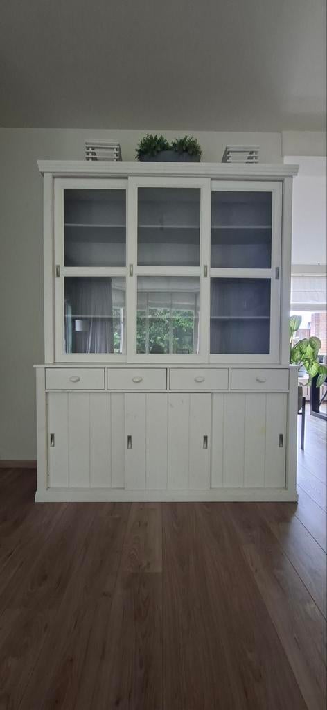 Houten WOOOD Lagos servieskast, Huis en Inrichting, Kasten | Vitrinekasten, Ophalen, Gebruikt, 150 tot 200 cm, 25 tot 50 cm