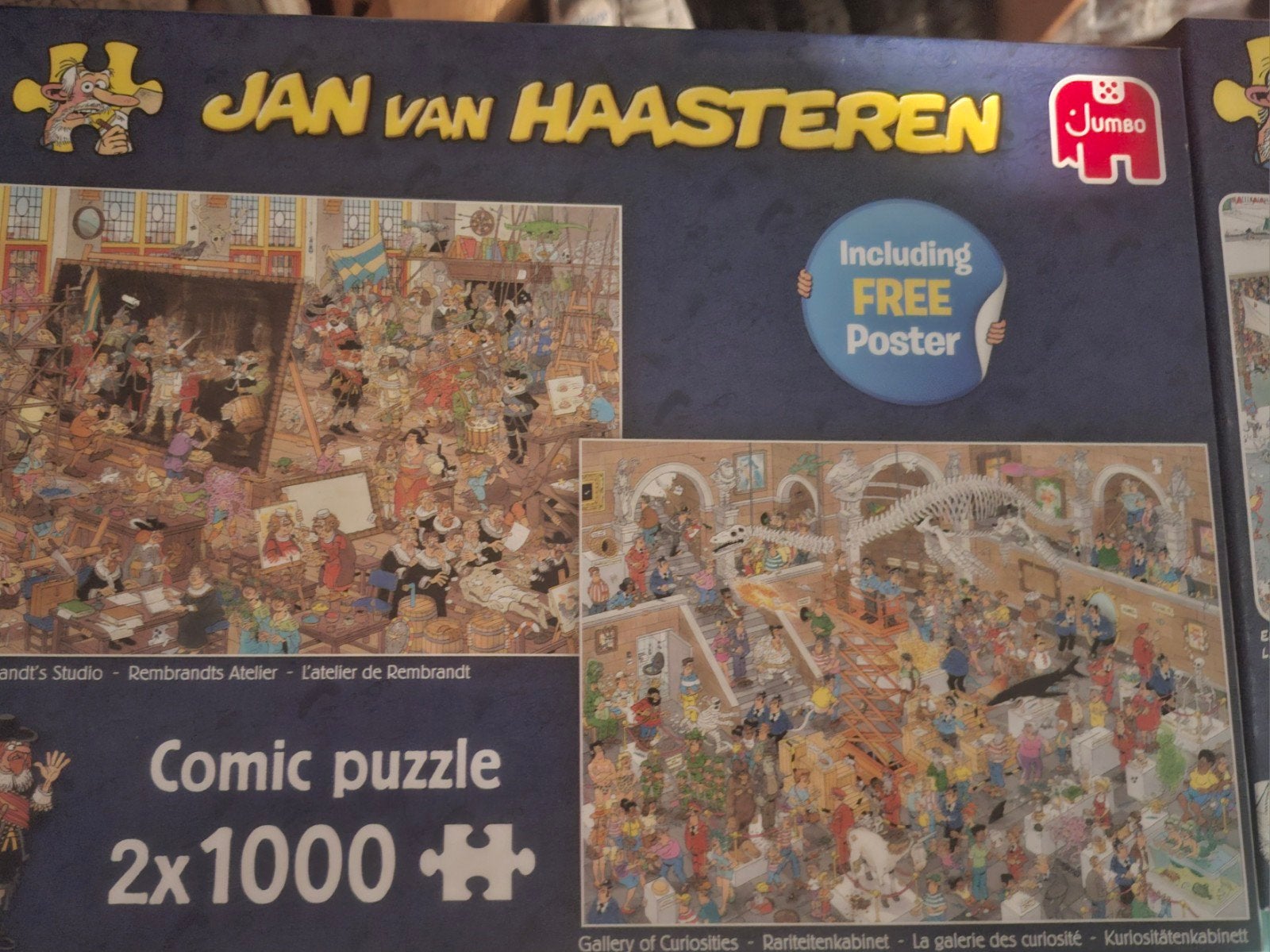 Jan van Haasteren Comic Puzzel 2x1000 stukjes, Ophalen, 500 t/m 1500 stukjes, Gebruikt, Legpuzzel