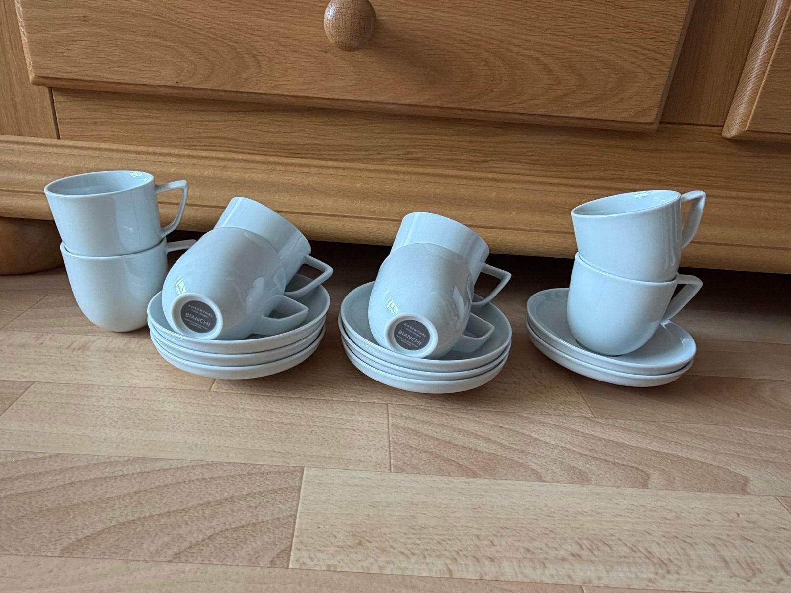8x Rosenthal Home Designs Bianchi kop en schotel, Ophalen, Overige merken, Zo goed als nieuw, Kop(pen) en/of Schotel(s)