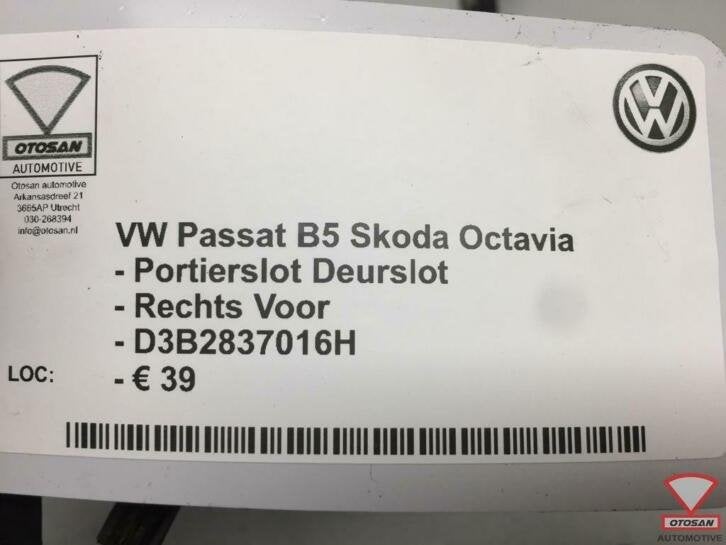 vw skoda vag portierslot deurslot rechts voor 3b2837016h, Gebruikt, Volkswagen, Volkswagen AG, Vw@volkswagen.de