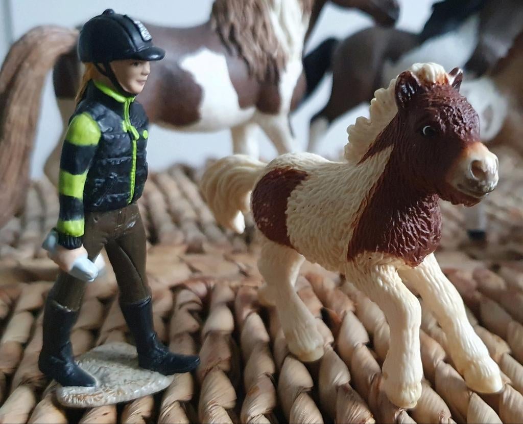 Set Schleich 5 pony's en Ruitertje – *GRATIS VERZENDEN, Verzamelen, Ophalen of Verzenden, Zo goed als nieuw, Paard, Beeldje of Figuurtje