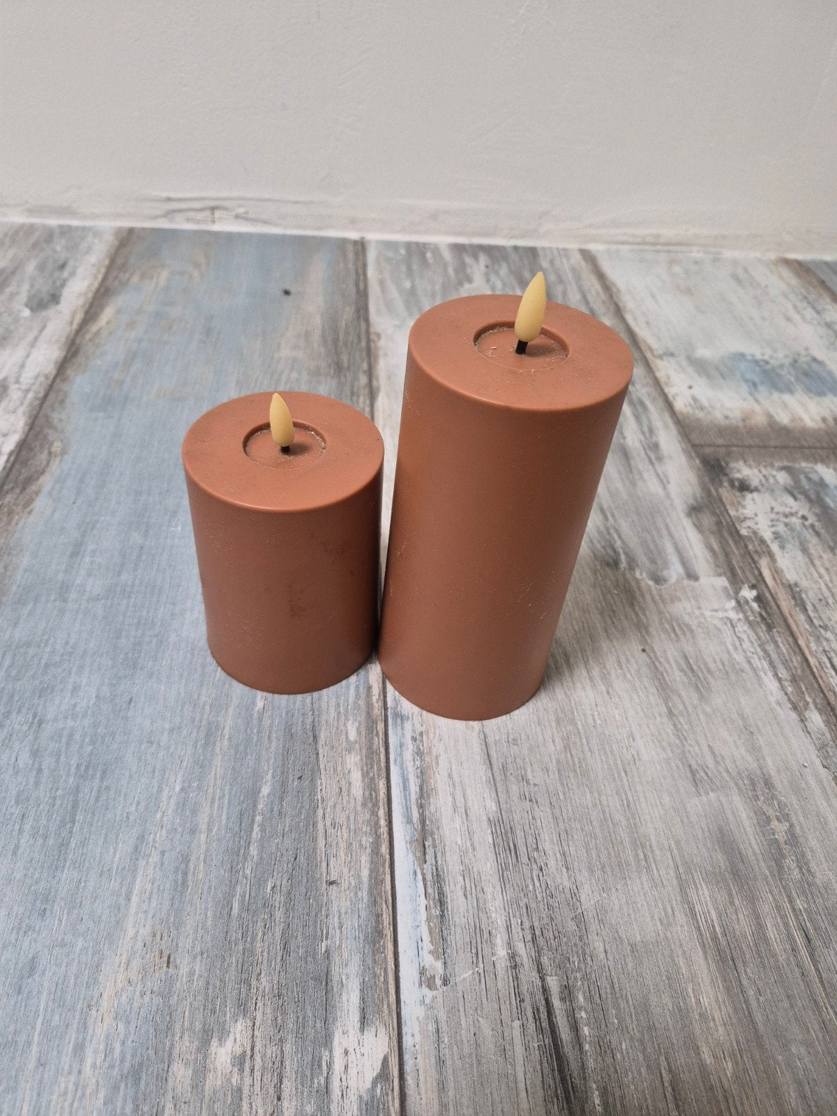 Kaarsen op batterij, Kunststof, Bruin, Overige merken, Ophalen of Verzenden