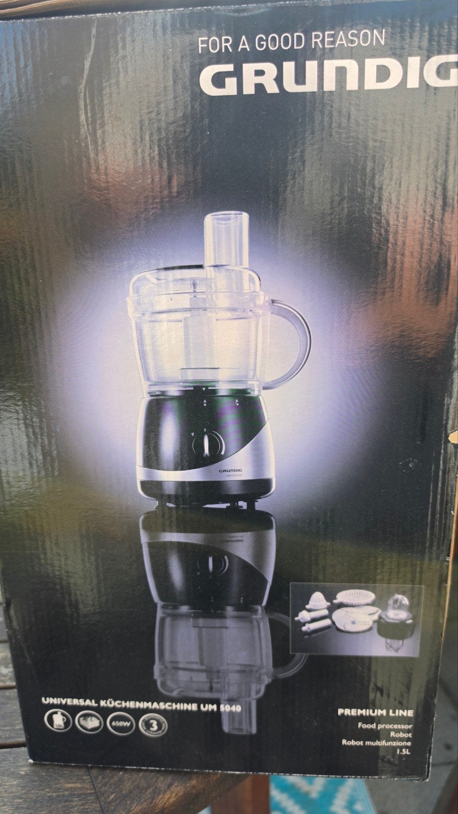 Grundig UM 6040 Universele Keukenmachine - Nieuw in doos, 1 tot 2 liter, Ophalen, Nieuw, 3 snelheden of meer