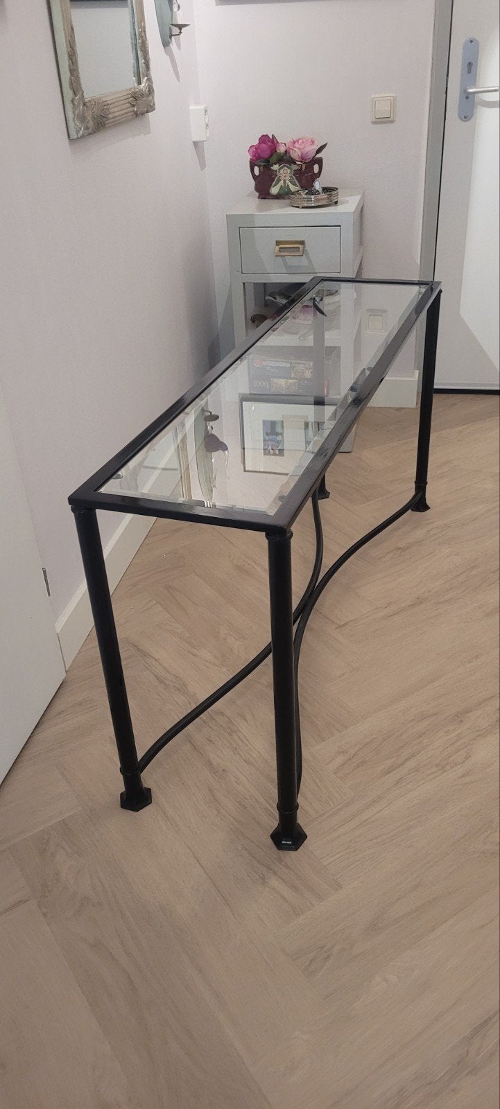 side table, Huis en Inrichting, Ophalen, 100 tot 150 cm, Glas, Zo goed als nieuw
