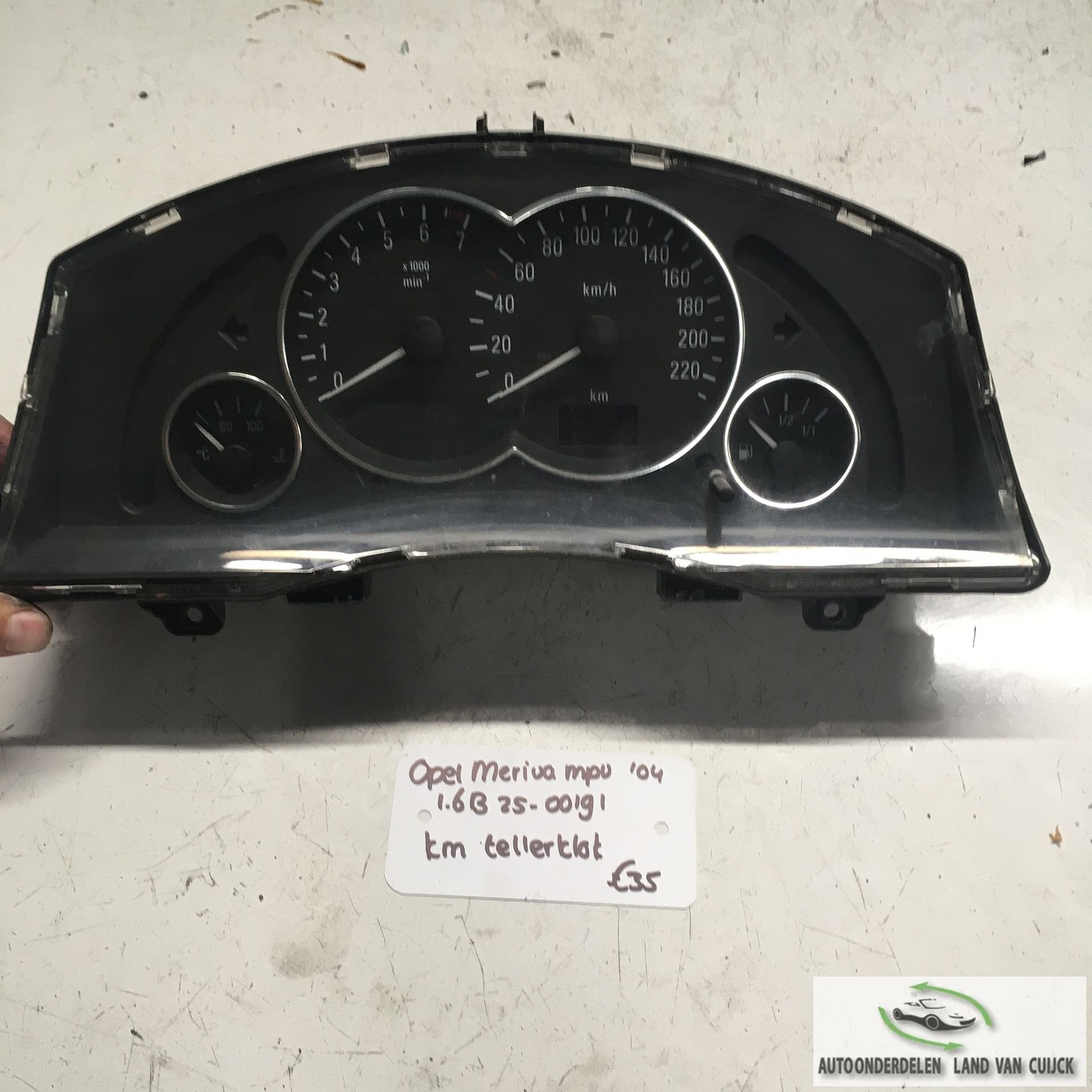 Opel Meriva 1.6 B  2004 2500191        Km Tellerklok     883, Gebruikt, -, -, Ophalen of Verzenden