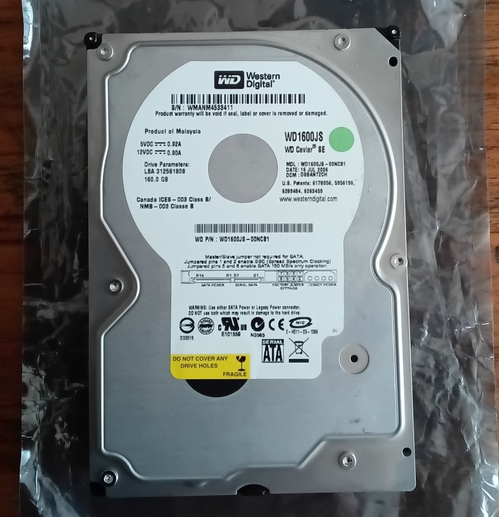 WD Caviar 160GB harde schijf, Computers en Software, Intern, Gebruikt, Desktop, 160 GB