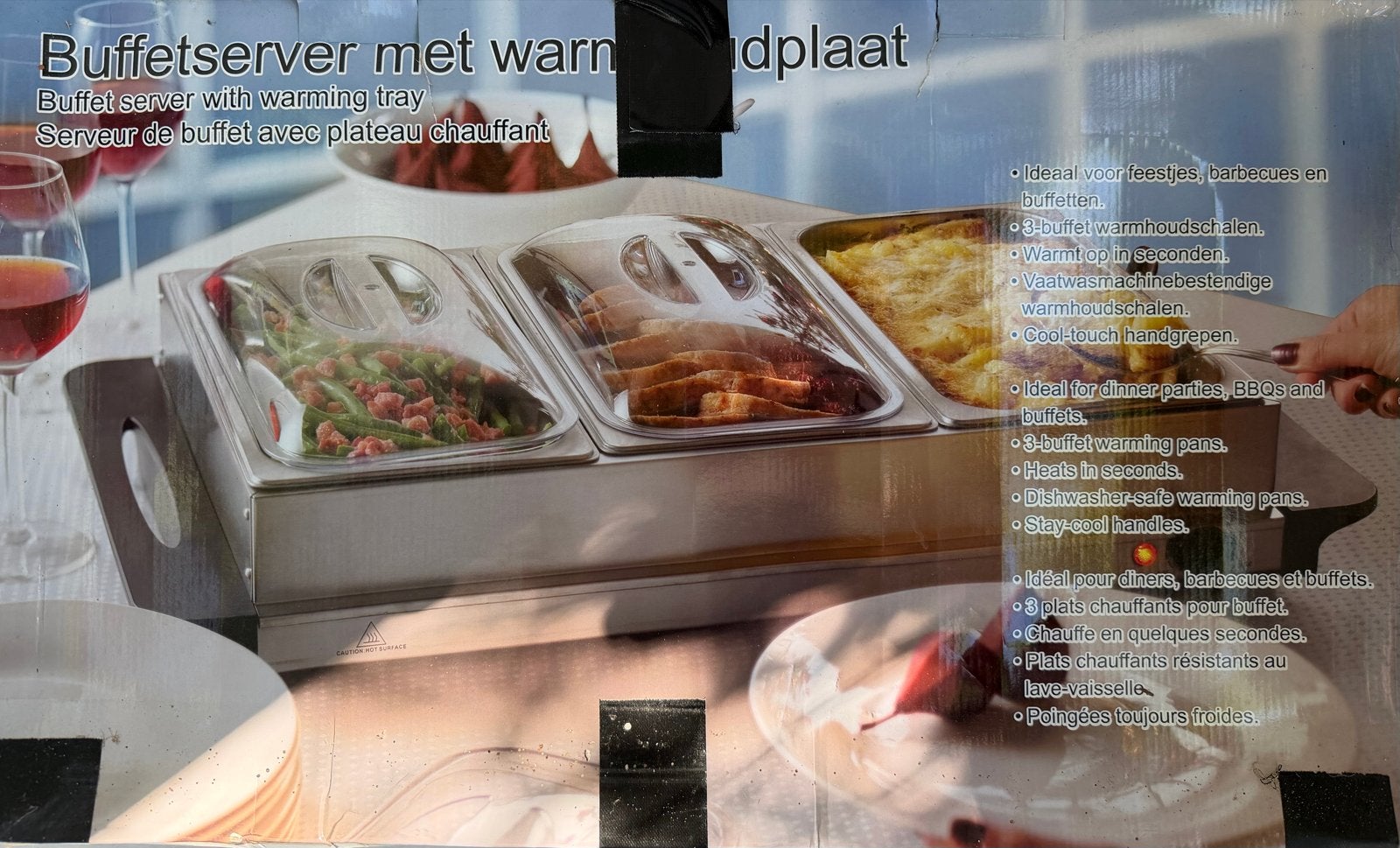 Nieuwe Buffetserver met Warmhoudplaat - nooit gebruikt!, Witgoed en Apparatuur, Onderdelen en Toebehoren, Nieuw, Ophalen
