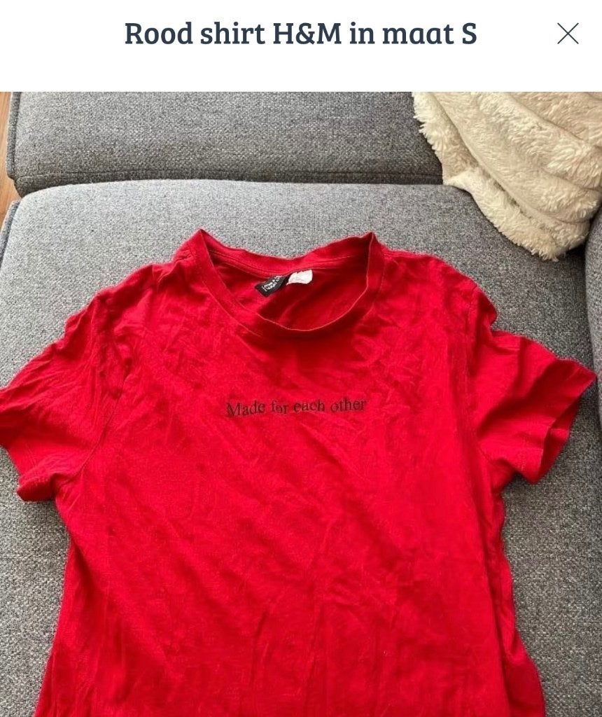 Rood shirt H&M in maat S, Kinderen en Baby's, Kinderkleding | Maat 170, Ophalen, Zo goed als nieuw, Meisje, Shirt of Longsleeve