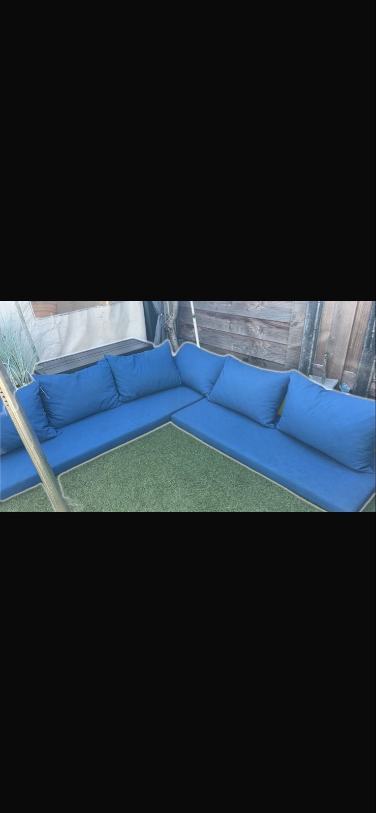 Regenbestendige Tuinkussens - Blauw (210x210x60 cm), Ophalen, Gebruikt